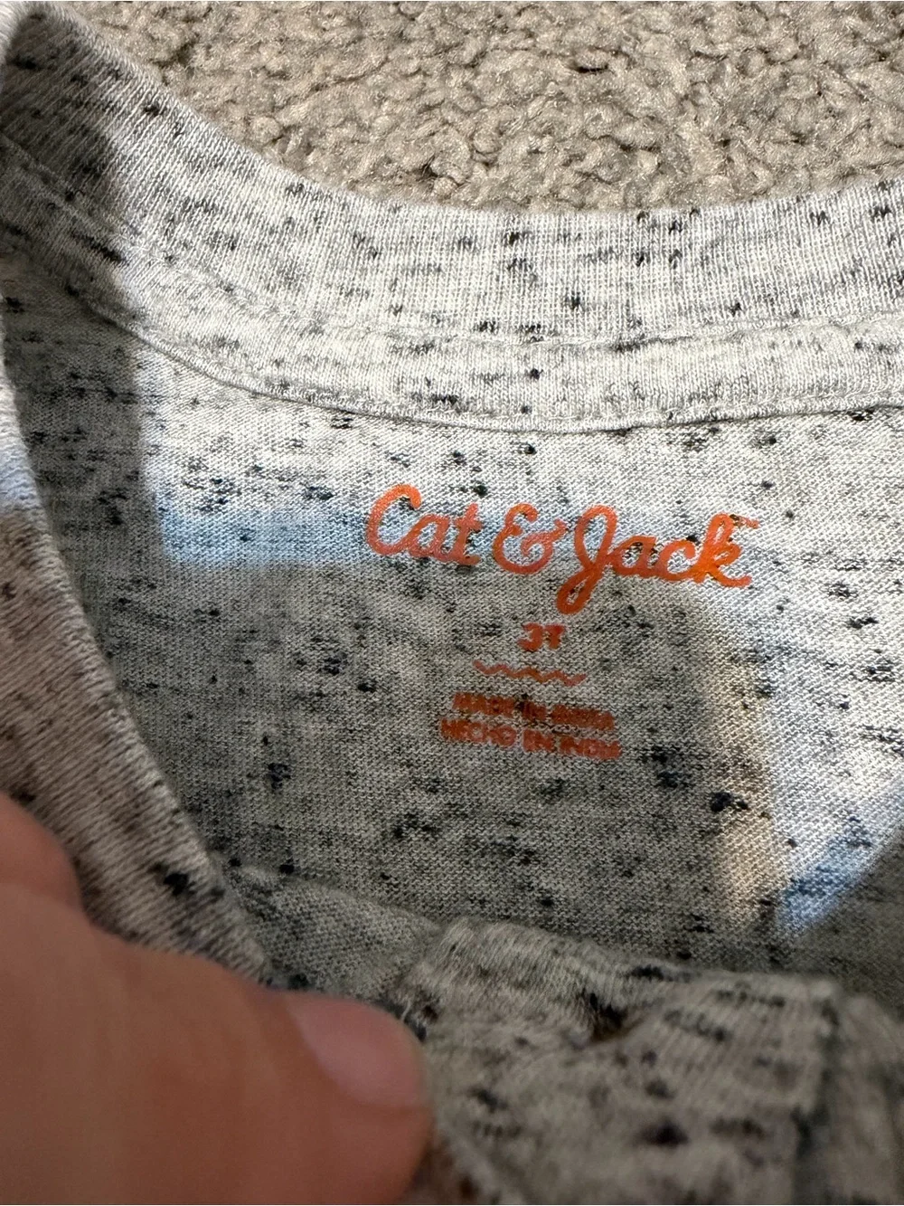 Cat & Jack Heather Gray Short-Sleeve Henley Tee